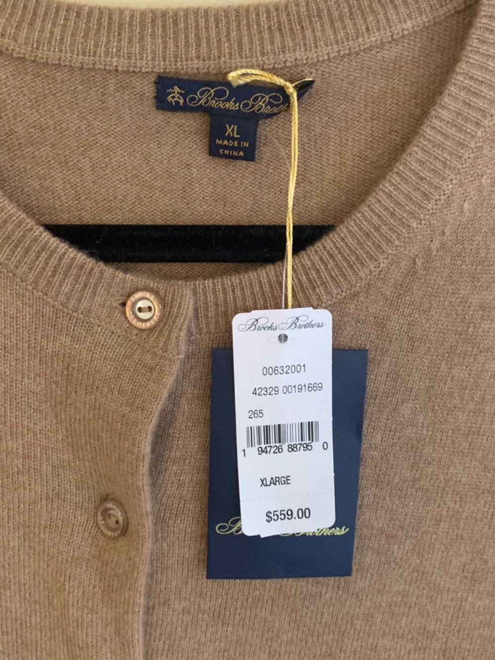 NWT Cashmere Brooks Brother's Cardigan (XL)
